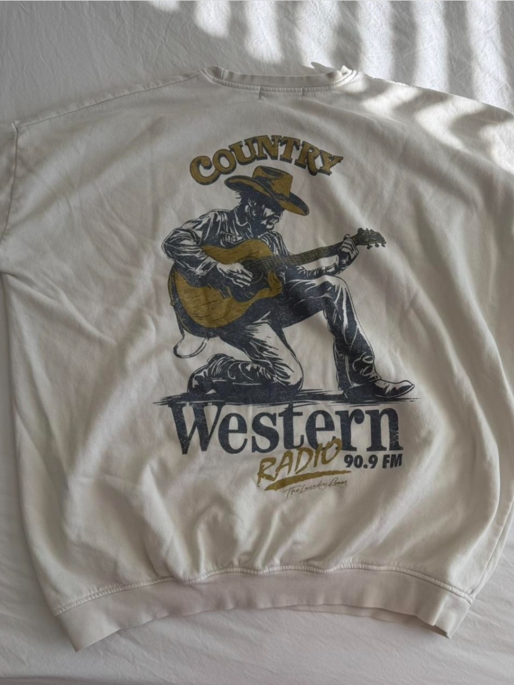 Revolve Western Radio 'Country' Graphic Crewneck Sweatshirt - Cream